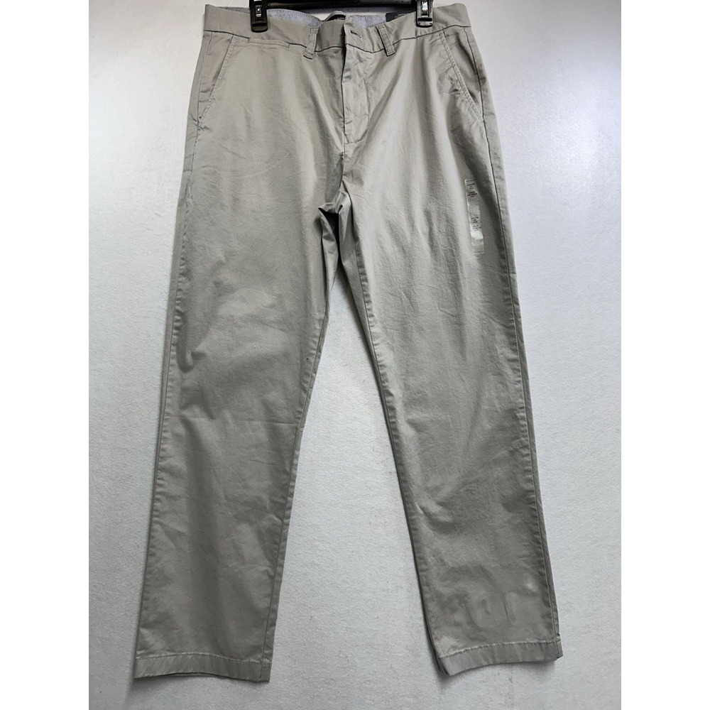 Tommy Hilfiger Chino Gray Custom Fit Straight Twill Cotton Size 36/32